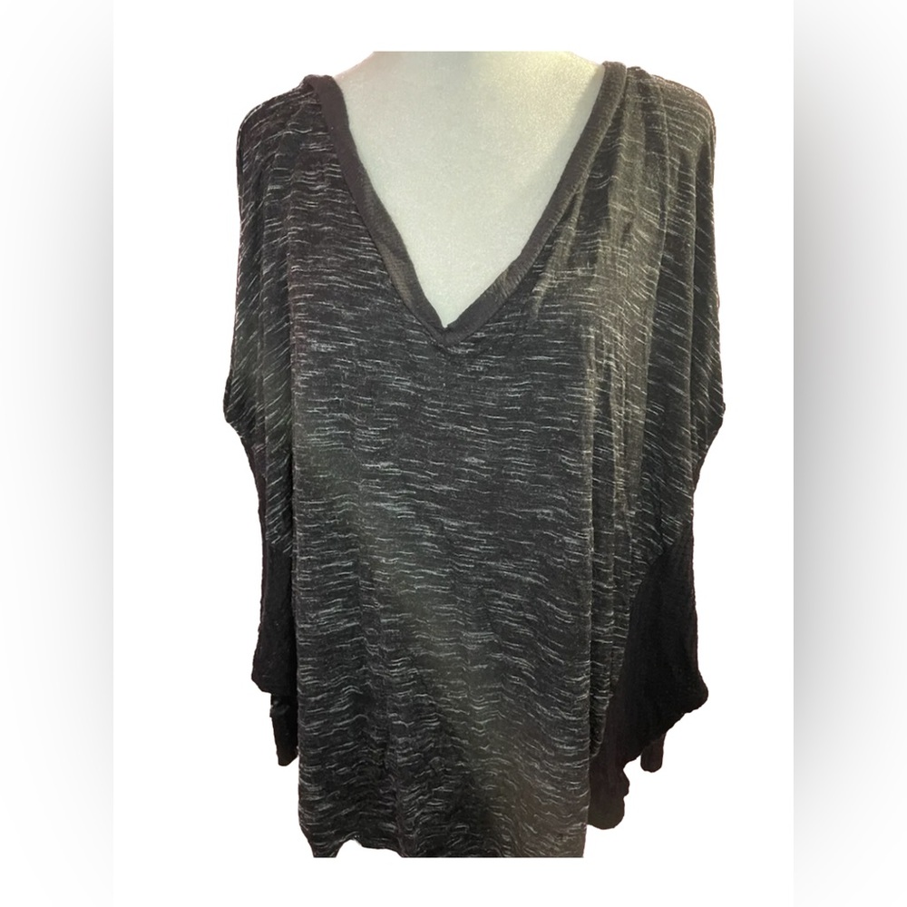 Women’s Anthropologie Paper Crane Top L Black-V Neck Lightweight Flowy